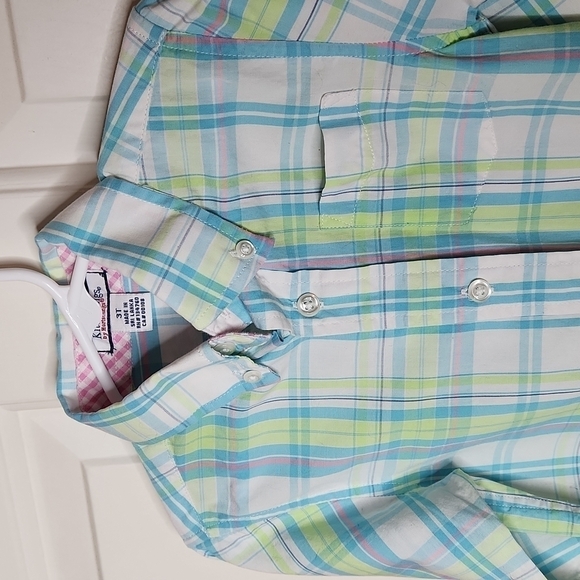 Kitestrings Pastel Plaid Button Down Shirt Size 3T - Picture 4 of 10